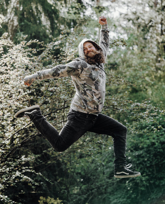 Pulover s kapuco Loose Riders - Forest Camo