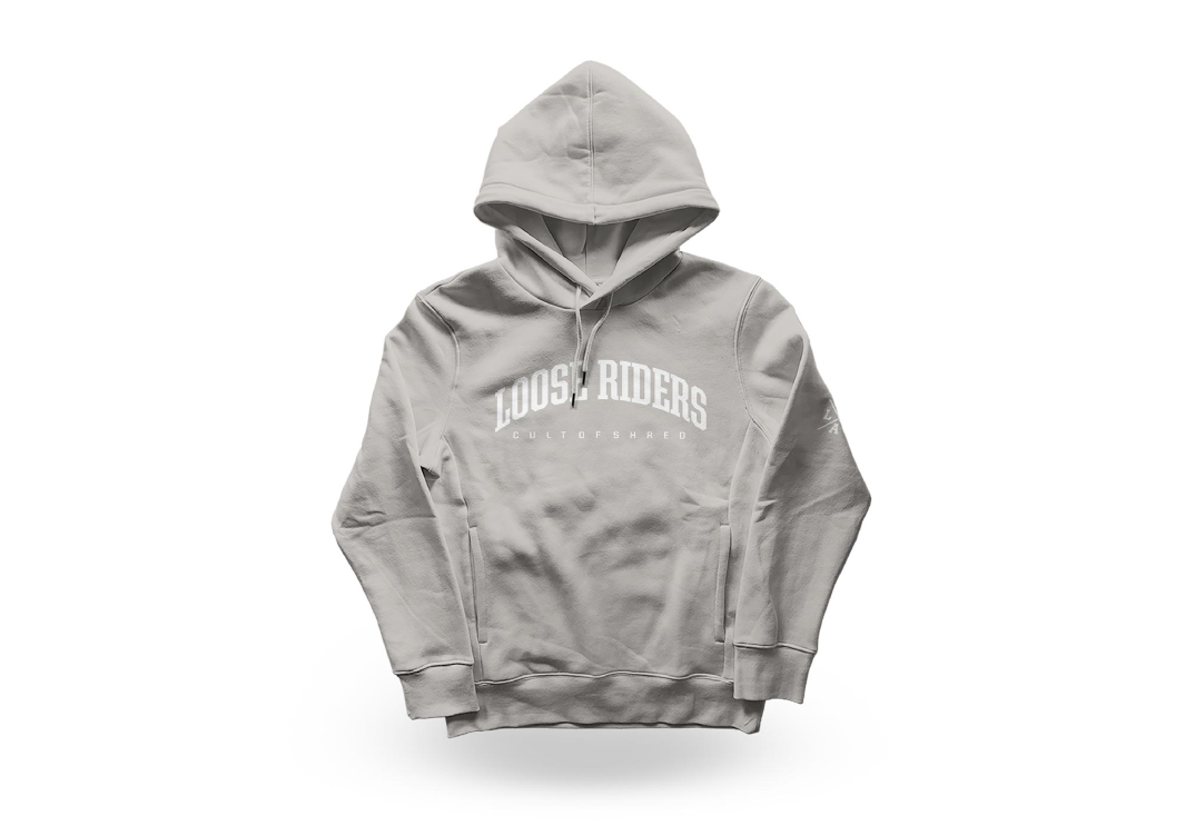 Flis pulover s kapuco Loose Riders - Off White